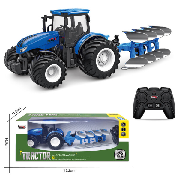 2.4G 1:24 6CH  RC-alloy farmer flip plow truck(wide wheel)