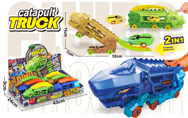 2240 Tyrannosaurus Rex Triceratops Hai Katapult Container-Lkw