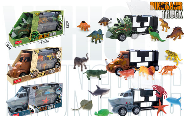 8866 Dinosaurier-Hai-Nashorn-Container-Lkw
