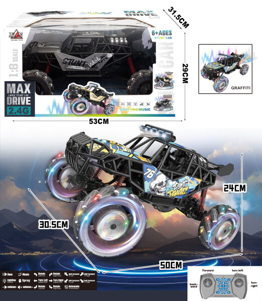 RQ3067 1:8 Ma&szlig;stab 2,4 GHz ferngesteuertes, beleuchtetes Tanzauto