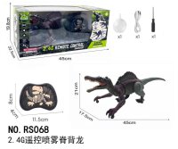 RS068A Ferngesteuerter Spinosaurus Dinosaurier mit Sound und Spr&uuml;heffekt - 2,4 GHz (Schwarz)
