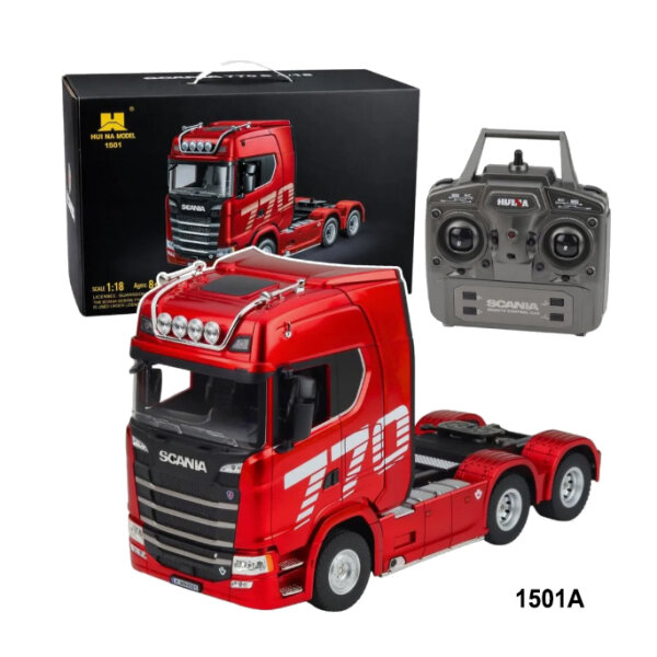 1501A HUINA RC Scania 770S Truck &ndash; 19-Kanal Fernsteuerung, hinterer 4-Radantrieb, 2.4G, Lichter & Sound, RTR, 1:18