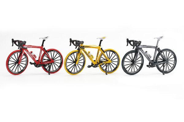 713661 Rennrad Fahrrad 1:8 - DIECAST - in verschieden Farben erh&auml;ltlich (grau/gelb/rot)