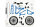 713889 DIY Mountain Bike Fahrrad 1:8 - DIECAST - (blau)