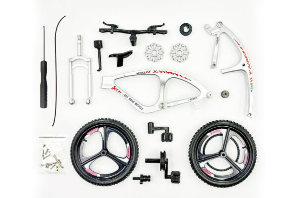 713886 DIY Mountain Bike Fahrrad 1:8 - DIECAST -  (wei&szlig;/rot)