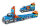 CY-3301A US-Truck inklusive Rampe mit Katapultbahn und 2 Rennw&auml;gen - blau/rot