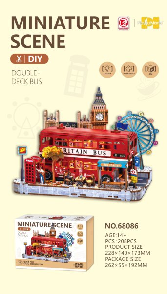 68086 MINIATURE SCENE  - England - 3D-Puzzle aus Holz - 208-teilig
