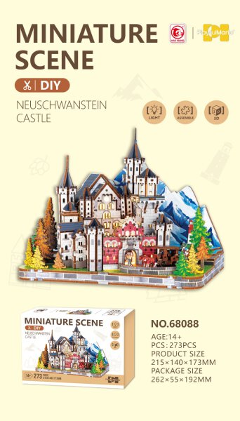 68088 STREET VIEW SERIES - Neuschwanstein - 3D-Puzzle aus Holz - 273-teilig