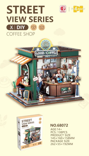 68072 STREET VIEW SERIES - Book Store - 3D-Puzzle aus Holz - 161-teilig
