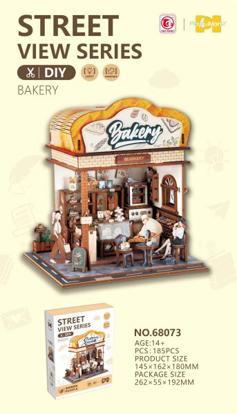 68073 STREET VIEW SERIES - Bakery - 3D-Puzzle aus Holz - 185-teilig