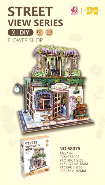 68075 STREET VIEW SERIES - Flower Shop - 3D-Puzzle aus Holz - 238-teilig