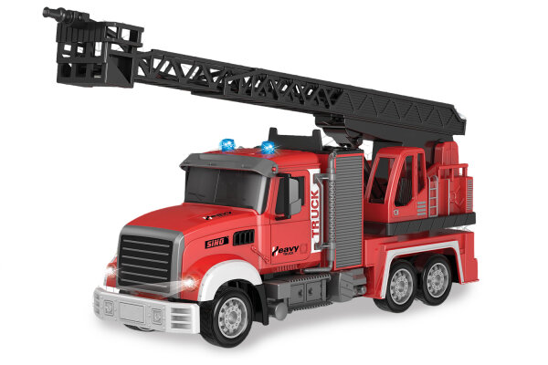 QH9002-1 Ferngesteuertes Feuerwehrauto mit Drehleiter, Wasserspr&uuml;her, 1:12, Licht- und Soundeffekten.