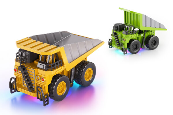 HJ2025-3 Mini Muldenkipper 1:64 aus Aluminium (mit Licht und USB-C Anschluss)