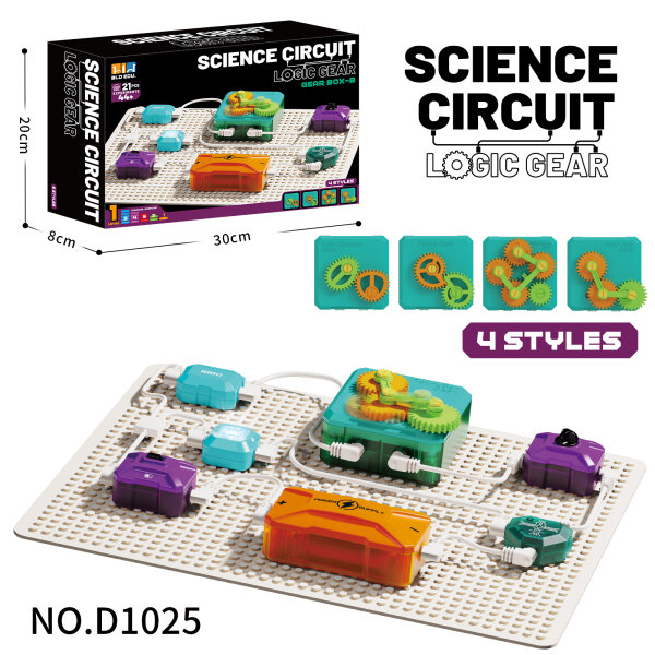 D1025 SIENCE CIRCUIT LOGIC GEAR - Gear Box B + Kontrolleuchte inkl. 5 Schaltkreiselemente & Grundplatte