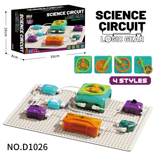 D1026 SIENCE CIRCUIT LOGIC GEAR - Gear Box C + Kontrolleuchte inkl. 5 Schaltkreiselemente & Grundplatte