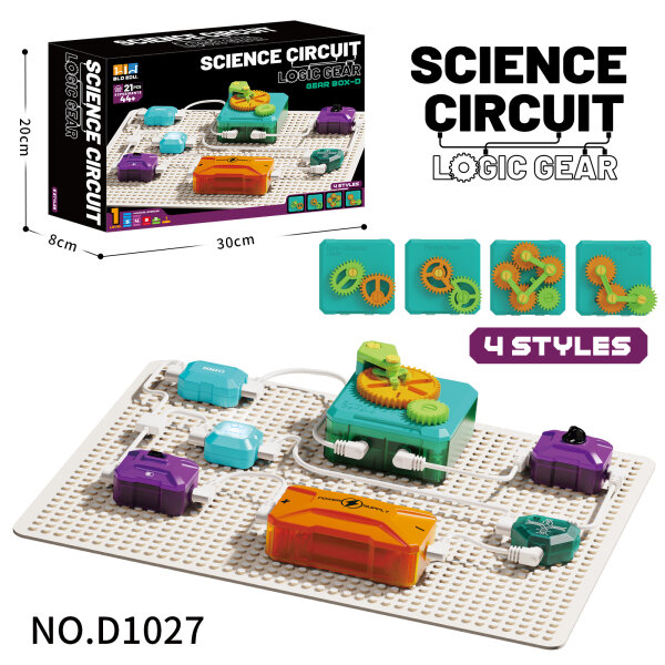 D1027 SIENCE CIRCUIT LOGIC GEAR - Gear Box D + Kontrolleuchte inkl. 5 Schaltkreiselemente & Grundplatte