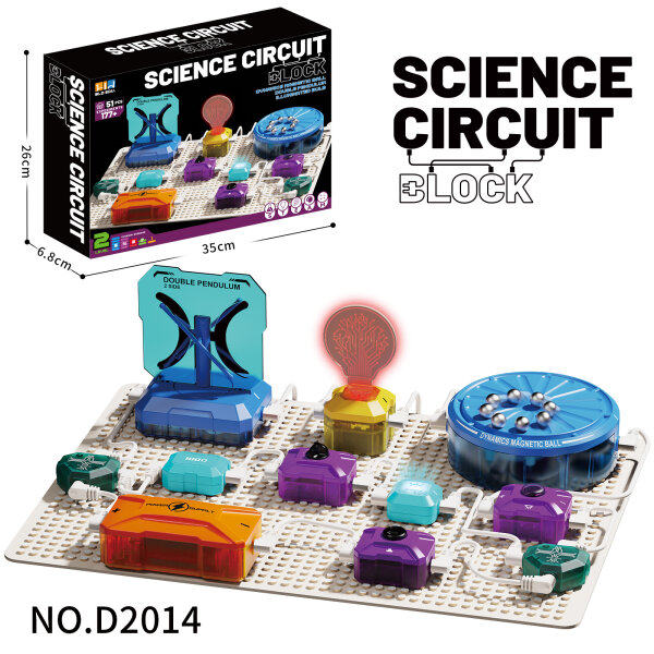 D2014-1 SIENCE CIRCUIT BLOCK - Doppelpendel + Gl&uuml;hbirne + Magnetkugeln inkl. 7 Schaltkreiselemente & 2 Grundplatten