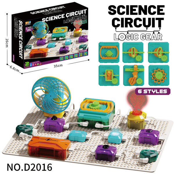 D2016 SIENCE CIRCUIT LOGIC GEAR - Ventilator + Gear Box A + Gl&uuml;hbirne + Kontrolleuchte inkl. 7 Schaltkreiselemente & 2 Grundplatten
