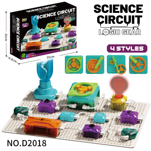 D2018 SIENCE CIRCUIT LOGIC GEAR - Wassertornado + Gear Box C + Gl&uuml;hbirne + Kontrolleuchte inkl. 7 Schaltkreiselemente & 2 Grundplatten