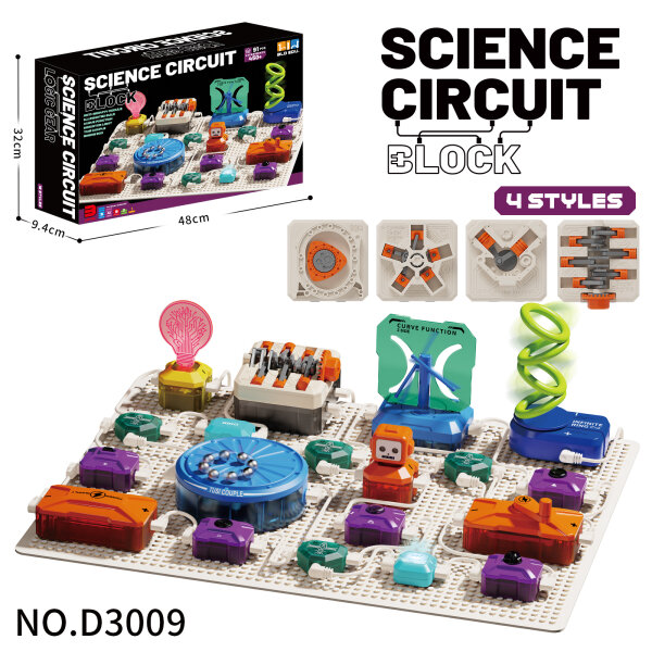 D3009-1 SIENCE CIRCUIT BLOCK - 4 Motomodule + 5 Funktionsmodule + Kontrollleuchte inkl. 13 Schaltkreiselemente & 4 Grundplatten