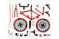 713663 DIY Rennrad Fahrrad 1:8 - DIECAST - (Rot/Rote Reifen)