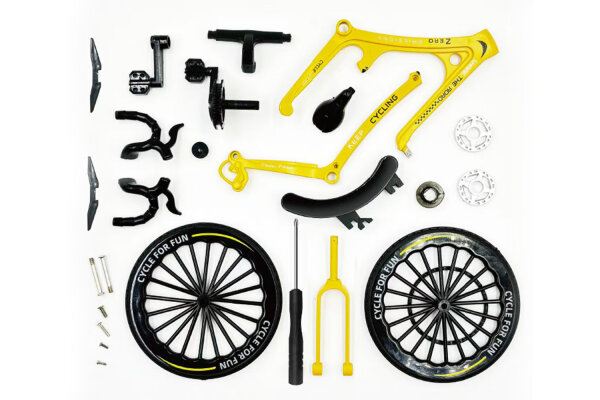 713888 DIY Rennrad Fahrrad 1:8 - DIECAST - (Gelb)